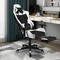 Costway Massage Gaming Chair Reclining Racing Office Computer Chair with Footrest White\Blue\Pink\Red